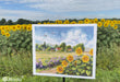 The Way Home K-273 Counted Cross-Stitch Kit landscape with Sunflowers and a Village