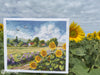 The Way Home K-273 Counted Cross-Stitch Kit landscape with Sunflowers and a Village