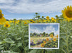 The Way Home K-273 Counted Cross-Stitch Kit landscape with Sunflowers and a Village