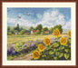 The Way Home K-273 Counted Cross-Stitch Kit landscape with Sunflowers and a Village