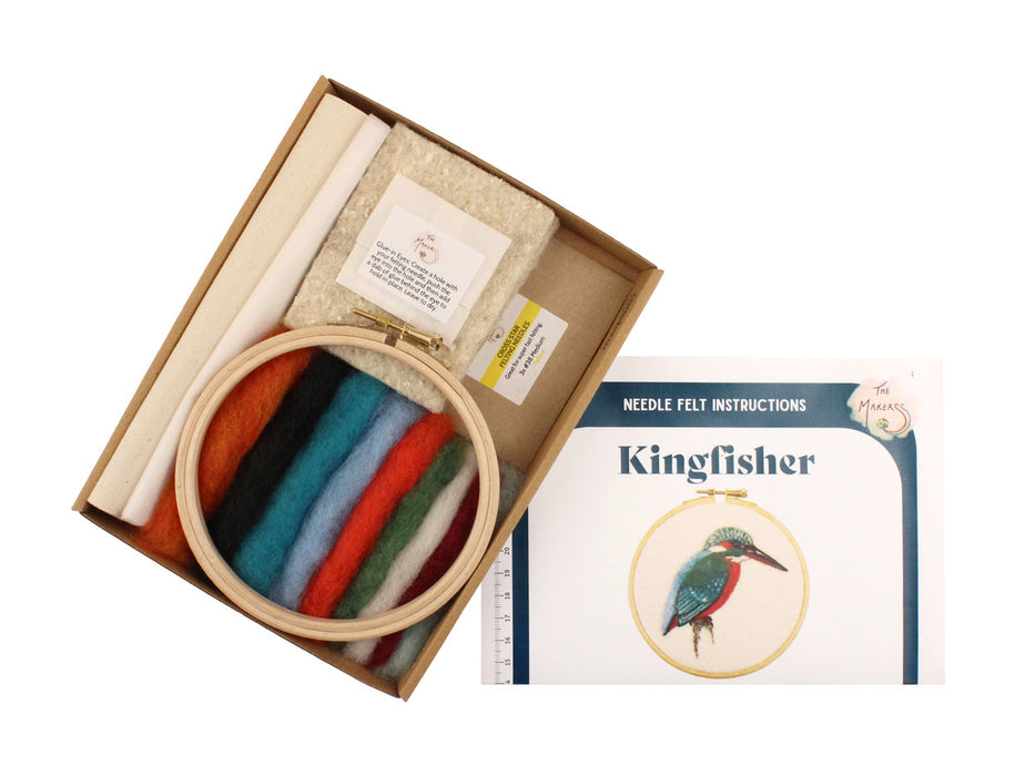 Felting Kit - Kingfisher 2D Kit. In Support of RSPB Charity