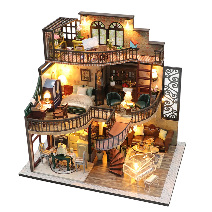 Miniature Wizardi Roombox Kit - House in English style Dollhouse Kit