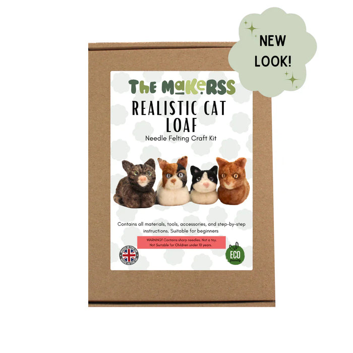 Felting Kit - Realistic Cat Loaf Needle Felt SmallKit - makes 1