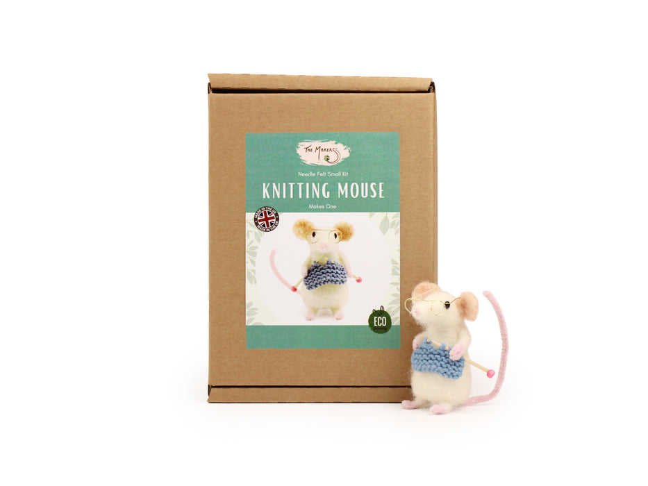 Felting Kit - Knitting Mouse Needle Felt Kit