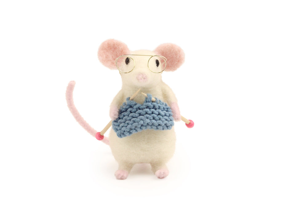 Felting Kit - Knitting Mouse Needle Felt Kit