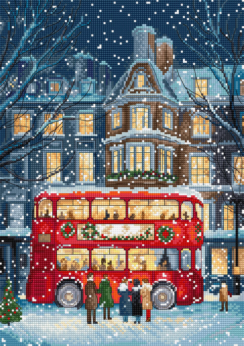 London Christmas Bus L9982 Counted Cross Stitch Kit