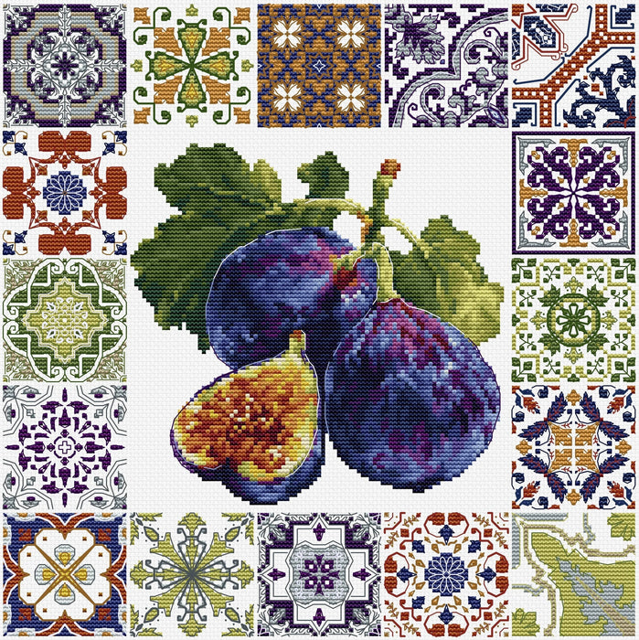 Mediterranean Fig Mosaic B7057L Counted Cross-Stitch Kit