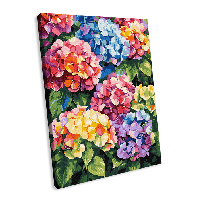 Painting by Numbers kit Multicolored hydrangeas KHO3299