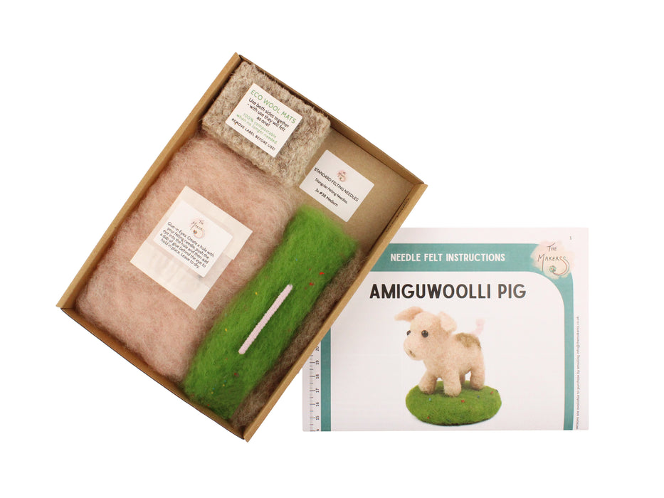 Felting Kit - Tiny Pig Needle Felt Kit