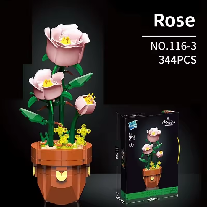 Plant Building Brick Kit - Rose by Wizardi F07N11-18-3(116)