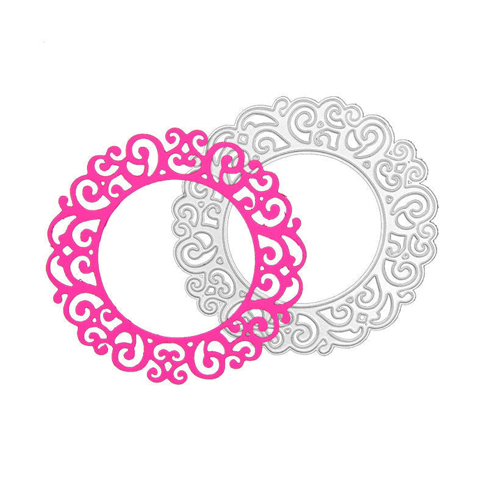 Ornamental Round Frame Scrapbooking Cutting Die by Wizardi QJ108