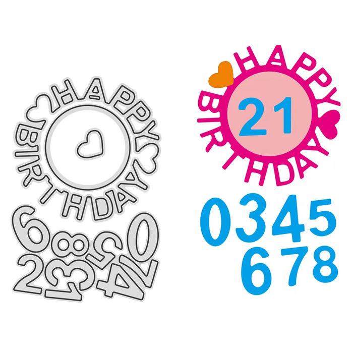 Happy Birthday Scrapbooking Carbon Steel Cutting Die QJ142