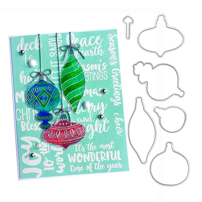 Holiday Ornaments Clear Stamp & Metal Die Set QS02