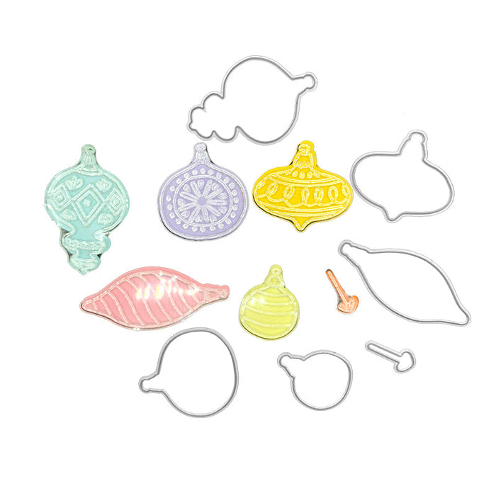 Holiday Ornaments Clear Stamp & Metal Die Set QS02