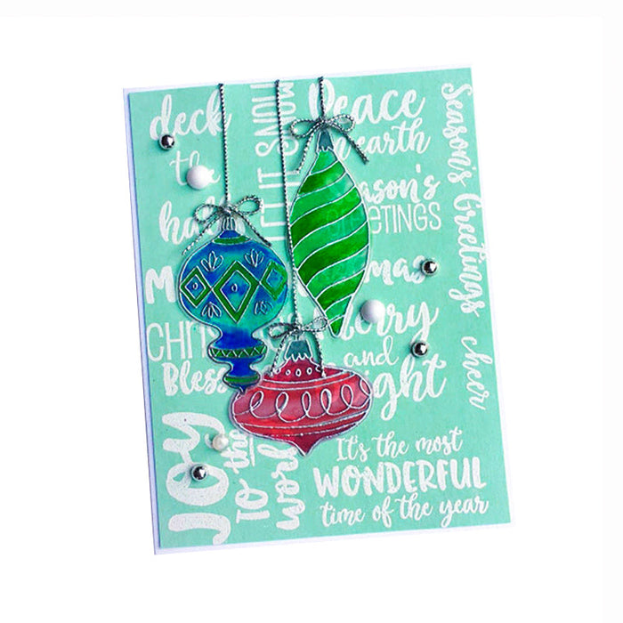 Holiday Ornaments Clear Stamp & Metal Die Set QS02