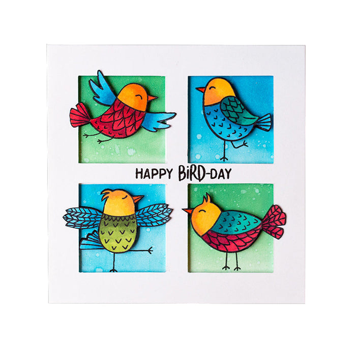 Happy Birds Clear Stamp & Metal Die Set QS03