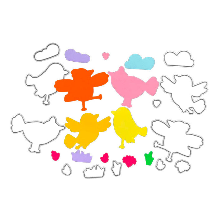 Happy Birds Clear Stamp & Metal Die Set QS03