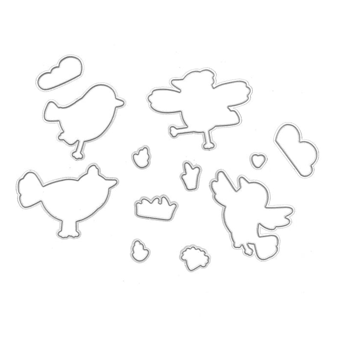 Happy Birds Clear Stamp & Metal Die Set QS03