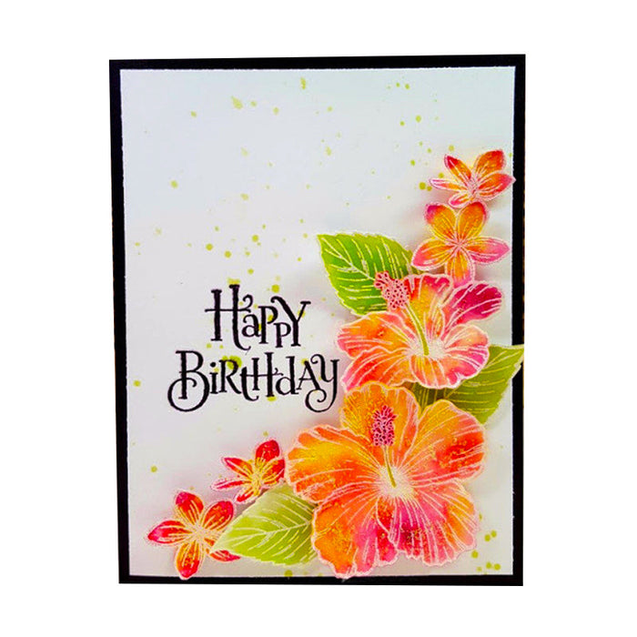 Hibiscus Flowers Clear Stamp & Metal Die Set QS04