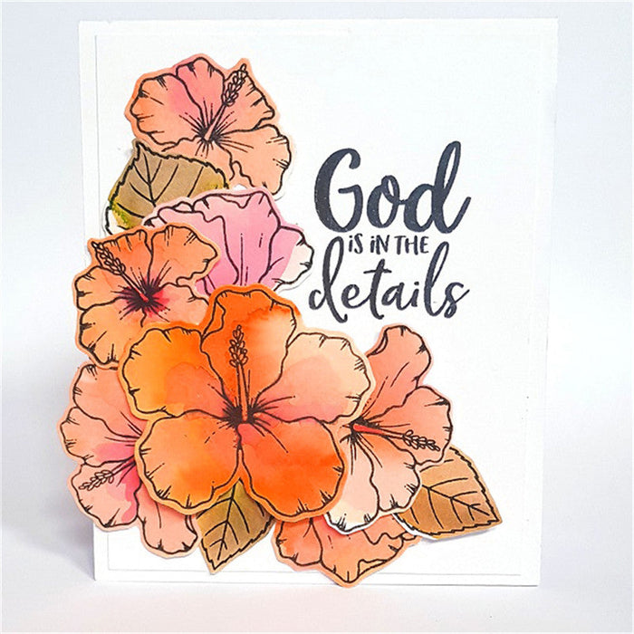 Hibiscus Flowers Clear Stamp & Metal Die Set QS04