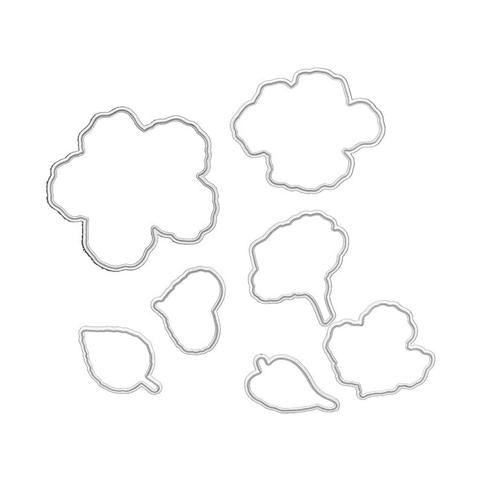 Hibiscus Flowers Clear Stamp & Metal Die Set QS04
