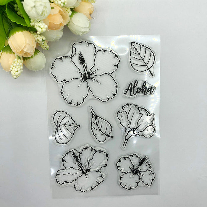 Hibiscus Flowers Clear Stamp & Metal Die Set QS04