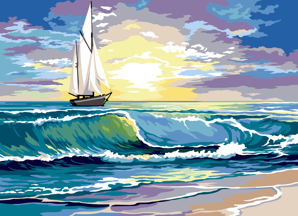 Needlepoint canvas for halfstitch without yarn Beyond the Wave SE929.730 Seg De Paris Printed Tapestry Canvas