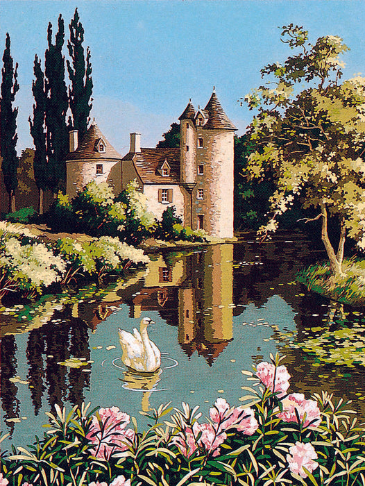 Needlepoint canvas for halfstitch without yarn Canvas The Old Manor SE981.94 Seg De Paris Printed Tapestry Canvas