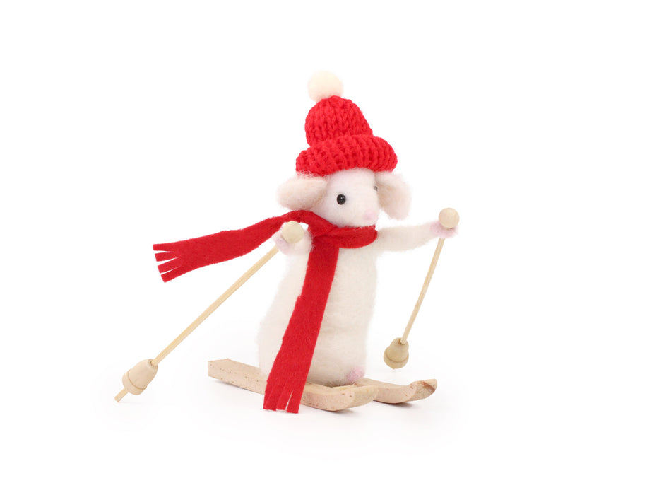 Felting Kit - Skiing Mouse Needle Felting Kit