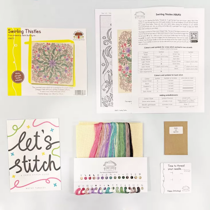 Swirling Thistles XBUF3 Counted Cross Stitch Kit