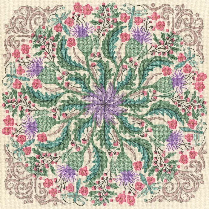 Swirling Thistles XBUF3 Counted Cross Stitch Kit