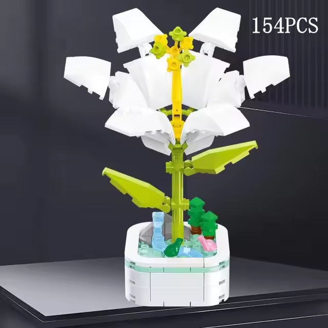 Lily Building Brick Potted Flower F07M9-9(103)-C3