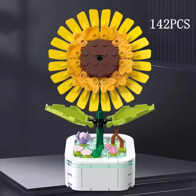 Sunflower Compositae Building Brick Potted Flower F07M9-8(103)-A7