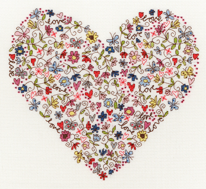 Love Heart XKA1 Counted Cross Stitch Kit