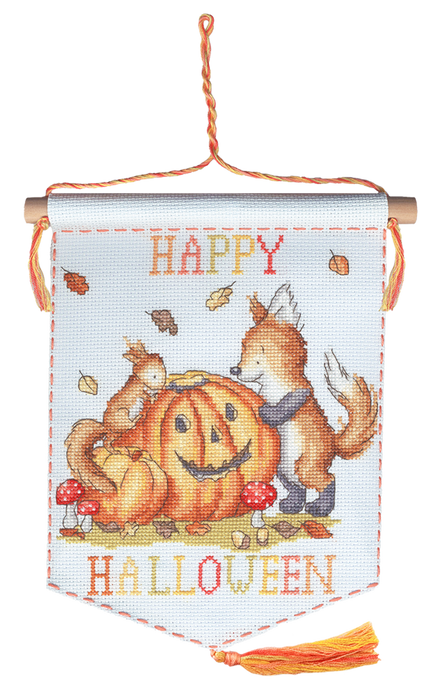 Happy Halloween (Flag) XKG18 Counted Cross Stitch Kit