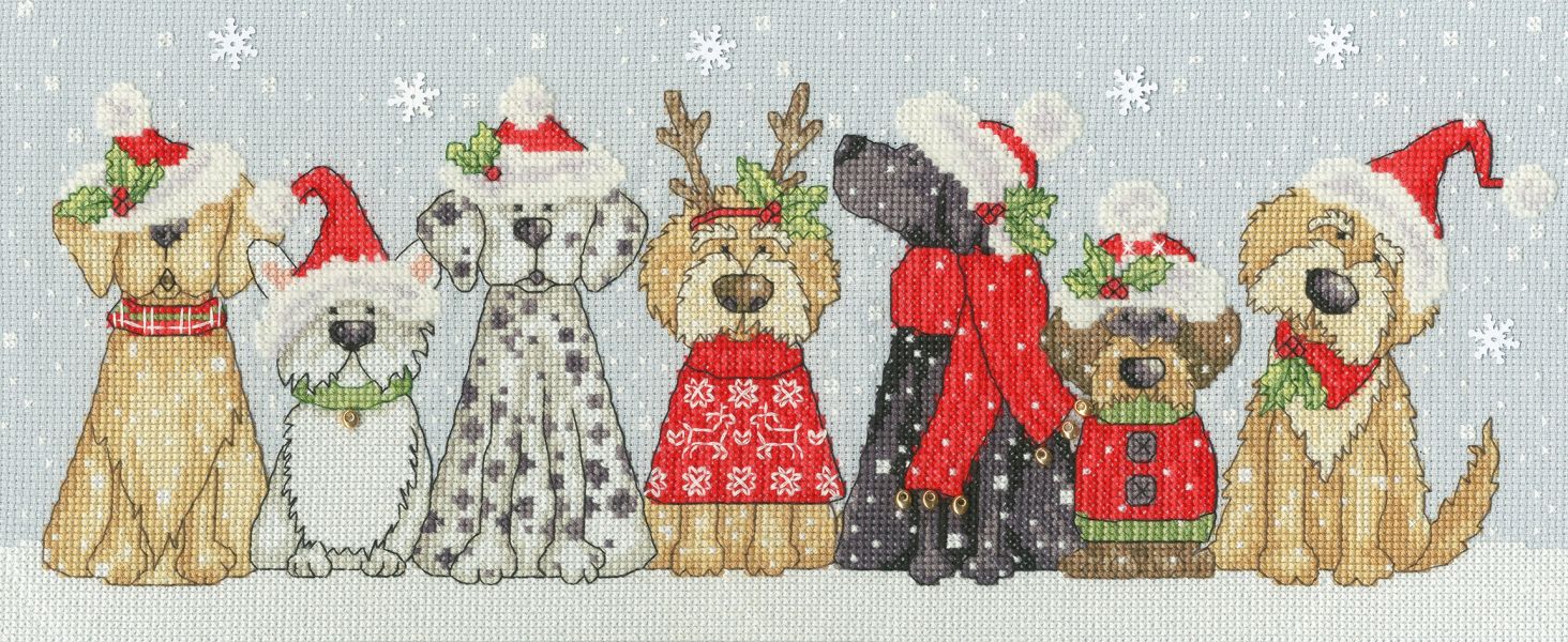 Holiday Hounds XKTB10 Counted Cross Stitch Kit