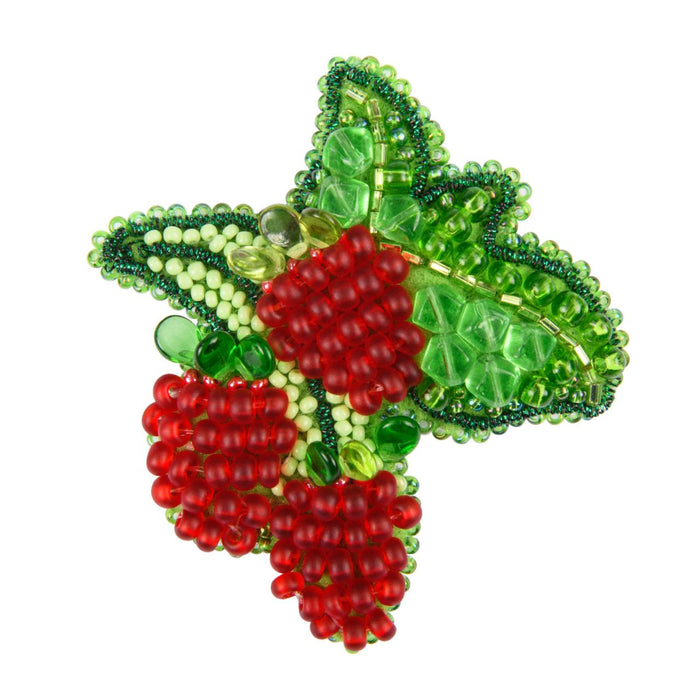 BP-351C Beadwork kit for creating brooch Crystal Art "Raspberries"