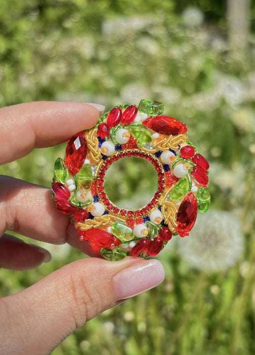 BP-367C Beadwork kit for creating brooch Crystal Art Summer wreath