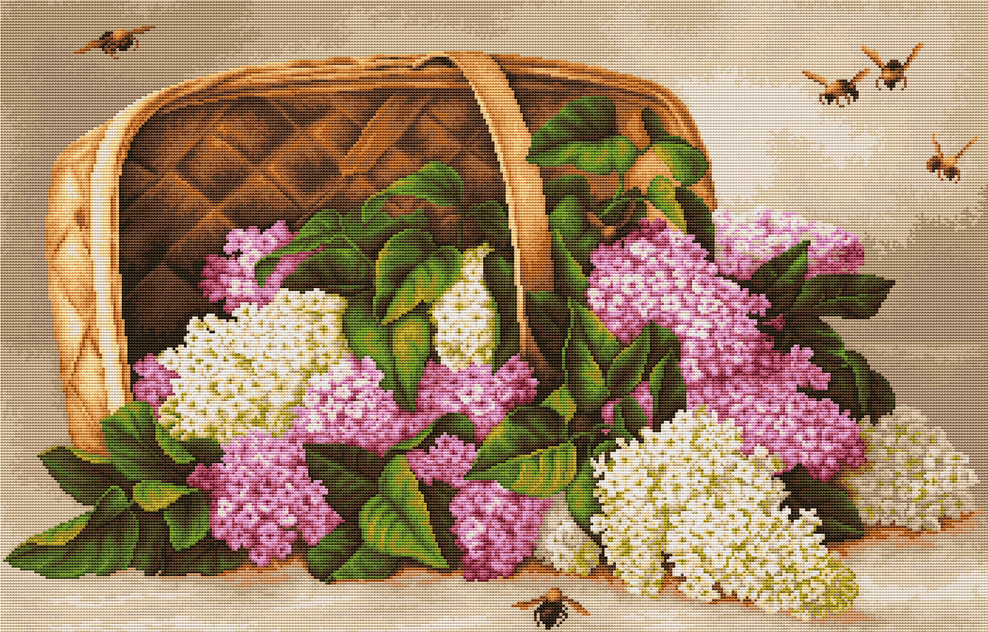 Lilac Basket B501L Counted Cross-Stitch Kit