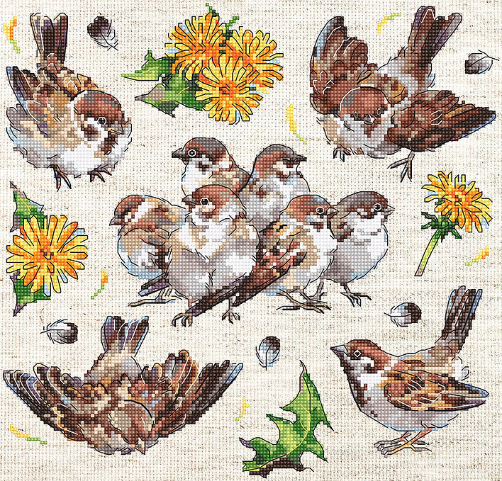 Sparrows L8803 Counted Cross Stitch Kit
