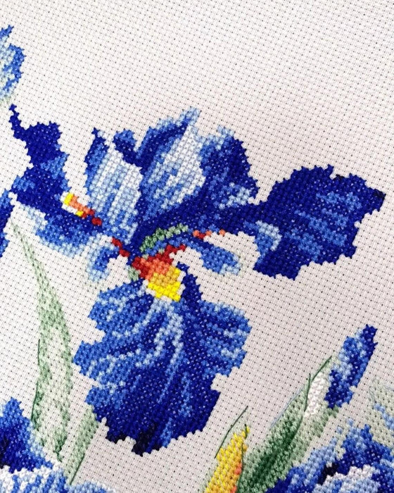 Blue Irises 2102R Counted Cross Stitch Kit - Wizardi