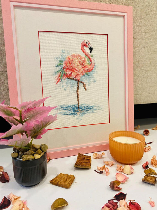 Blooming Flamingo 2117R Counted Cross Stitch Kit - Wizardi