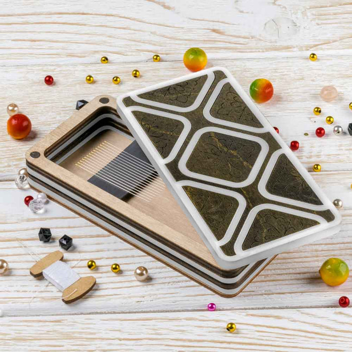 Magnetic Needle Case Large Dark Stone Geometry FLZB(N)-183