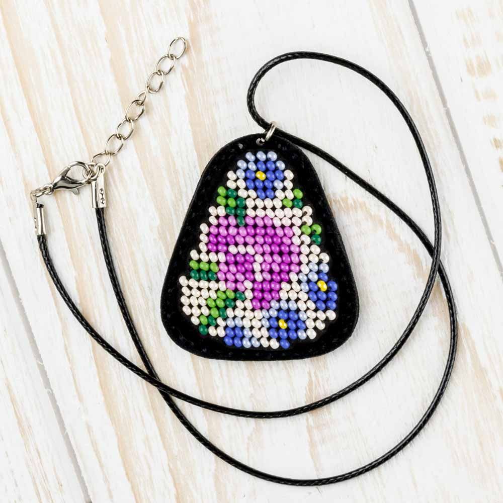 Bead embroidery kit on artificial leather Pendant FLBB-086 — cshobby