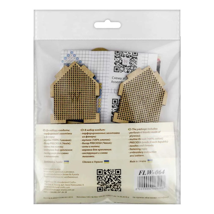 Cross-stitch kit on wood FLW-064