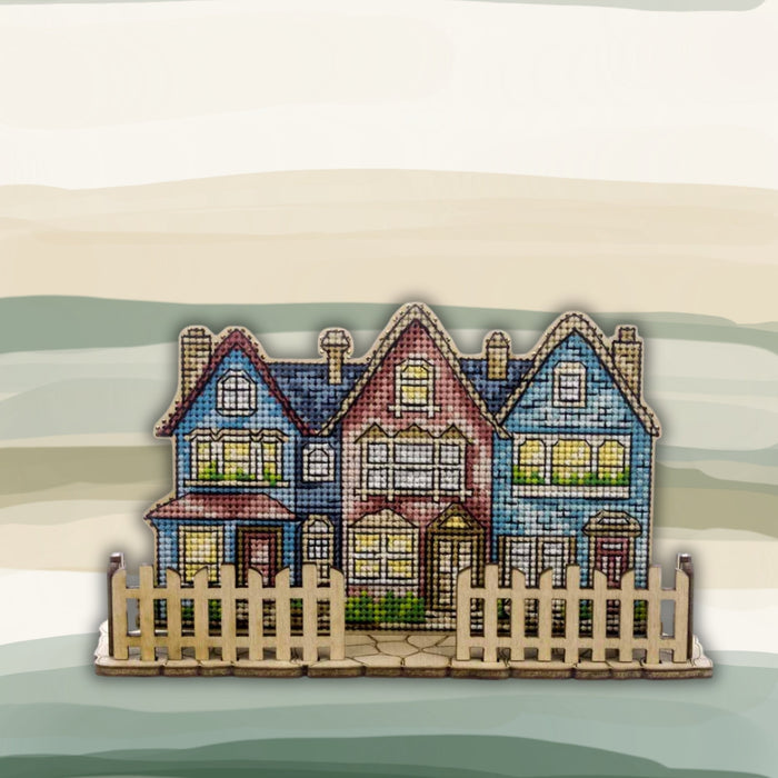 Wooden Cross-Stitch Kit City Walk FLW-067