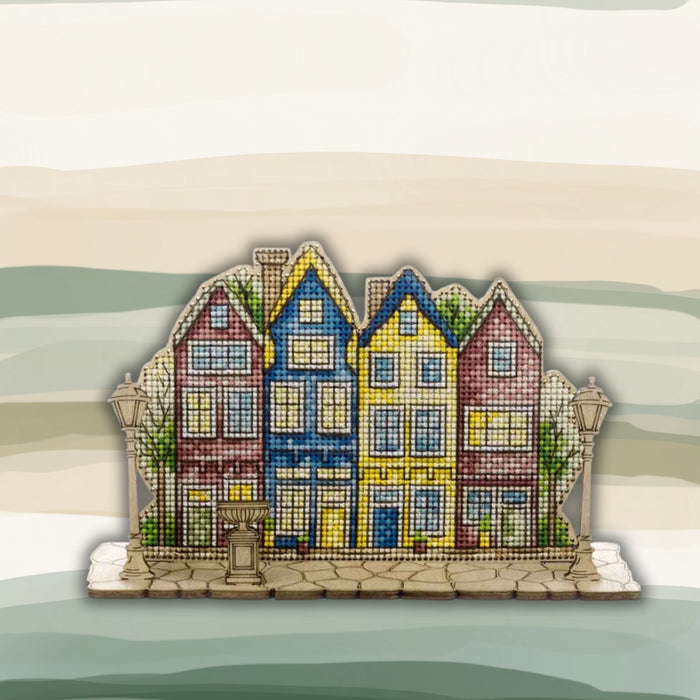 Wooden Cross-Stitch Kit Evening Lights FLW-068