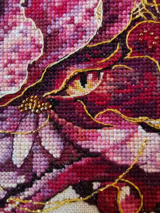 Flowers Dragon 211-P017 K Counted Cross Stitch Kit