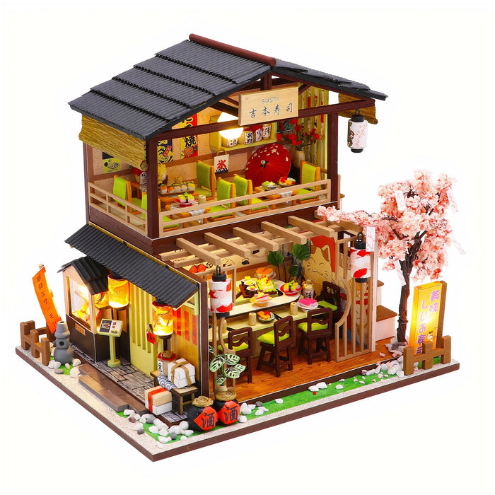 Miniature Wizardi Roombox Kit - Sushi Restaurant Dollhouse Kit