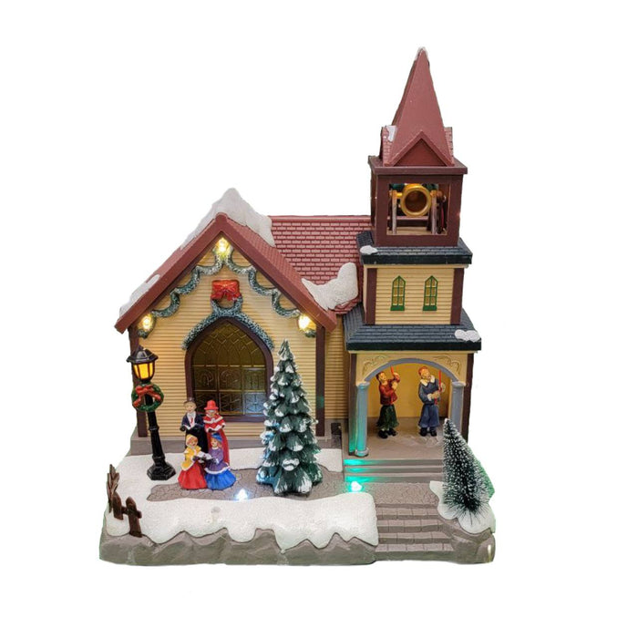 Church - Christmas Village House with LED Lights F07M4-3-W229